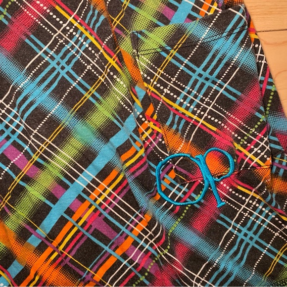 🤍 Y2K Colorful Plaid Smocked Halter Mini Dress OCEAN PACIFIC - Picture 3 of 9